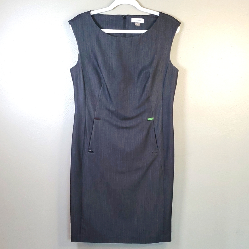 Calvin Klein Sleeveless Gray Midi Dress.    Size 10, So Nice! EUC